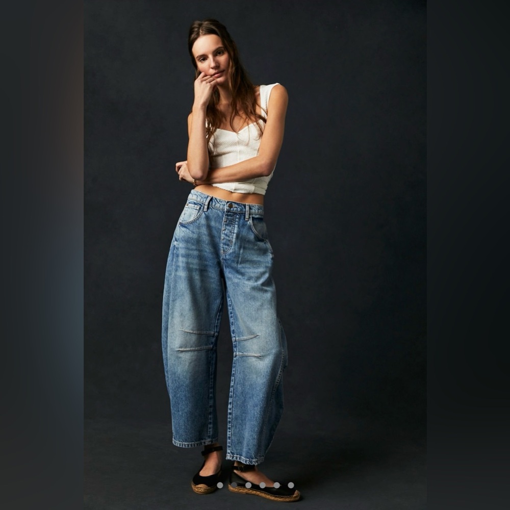 Free People Good Luck Barrel Jeans